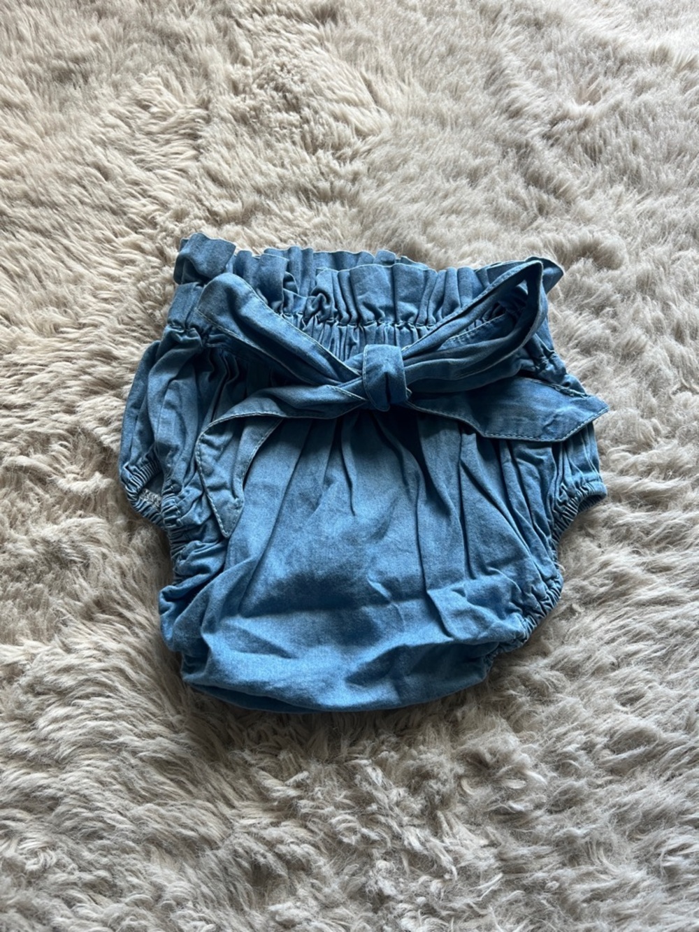 Blue Tie-Waist Baby Bloomers